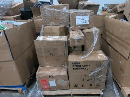 mesh office chair, bi-fold massage table, Queen box spring and more