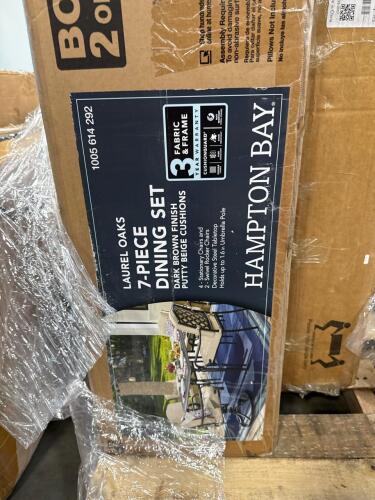 Hampton Bay dining set piece, SPI products, this is furniture, ammo security box, storage totes, and more