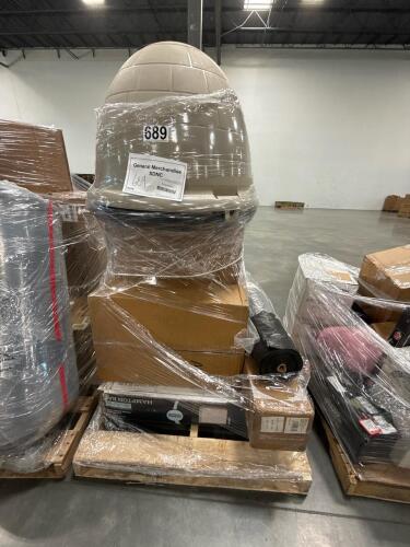 Hampton Bay 36-in sink base cabinet, dog igloo, fabric weed barrier, crown shades and more