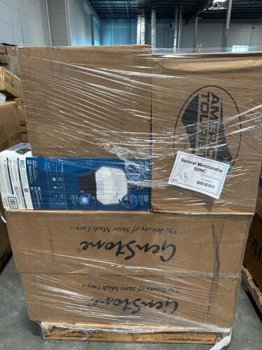 garage door opener, American tourister, window AC unit, zero gravity chair, genstone items