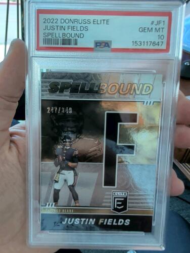 2022 Donruss Elite Justin Fields Spellbound PSA graded 10