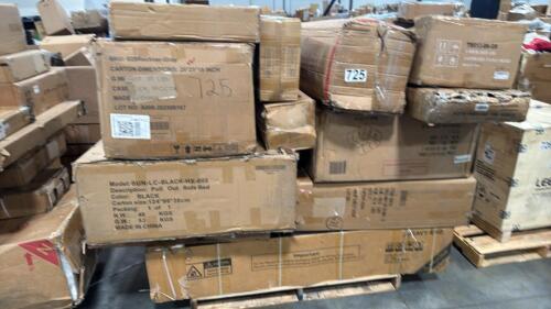 Pull out sofa bed, recliner, treadmill, miscellaneous furniture