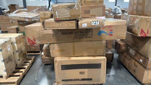Miscellaneous furniture, left arm CHAISE, 12 inch queen mattress & More