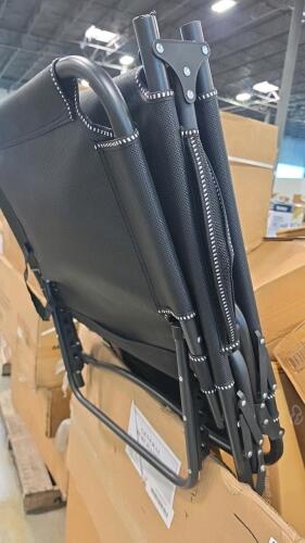 Hinged take out containers, bedside crib, chair, glass blinds and more