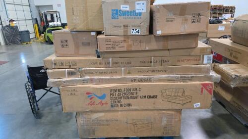 Side table, right arm CHAISE, sofa bed, storage boxes, & More