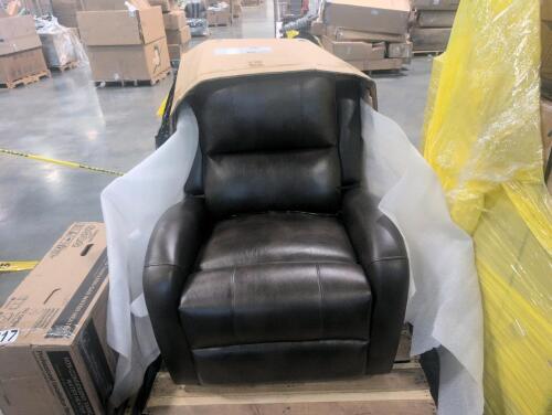 Electric reclining leather chair