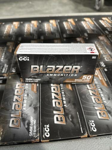 shelf of Blazer ammunition 9 mm