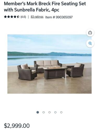 Breck collection four-piece seating set with fire pit