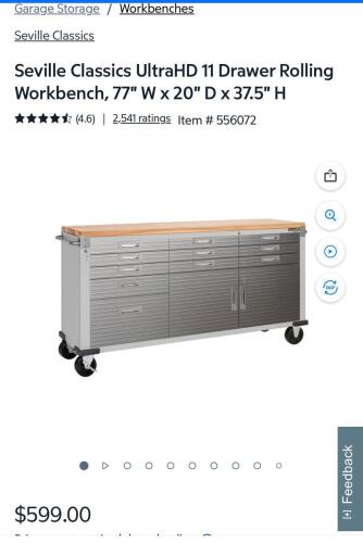 Seville classics ultra HD 11 drawer rolling workbench, Blaze grills