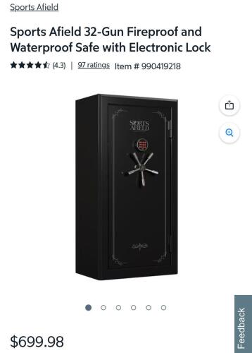 sports afield 32 gun fire and waterproof executive safe
