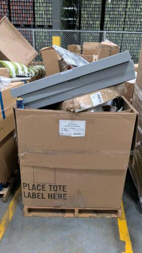 Plastic pads, pillows, glassware , misc furniture
