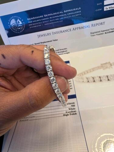12 carat platinum diamond tennis bracelet