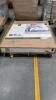 HARLOW collection upholstered queen bed box does show damage