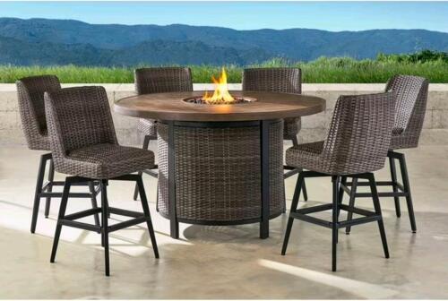 Athena collection 7 piece fire high dining set