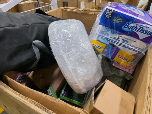 Bath tissue, notebooks, canopy, cushions, LED mood light, Bible, large bowls, and more