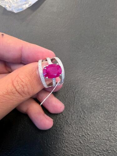 Platinum Ruby and diamond ring