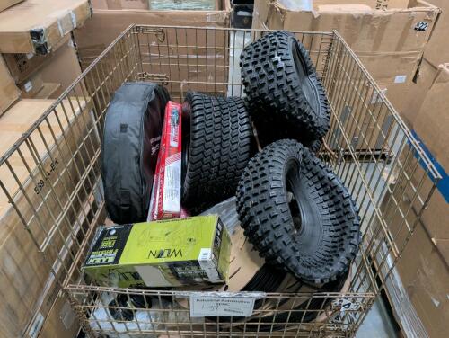 Industrial/auto- tires, Wilton hitch vise, spring, spare, cable and more