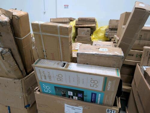 58-in tv, we do not know the status of it, ladders, decor and more