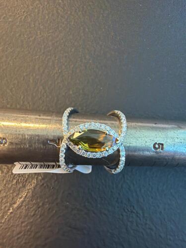 18 karat white gold sapphire and diamond ring