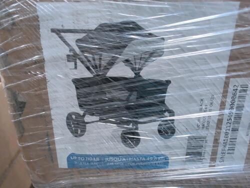 Evenflo stroller and buggy, furniture, calphalon premier 11 piece pan set, and other items