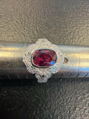 Platinum Ruby and diamond ring