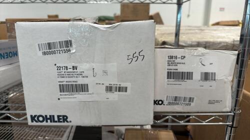 Double foot wall mounted mixing valve, and Kohler purist MF hand shower kit, 22178 &ndash; BV