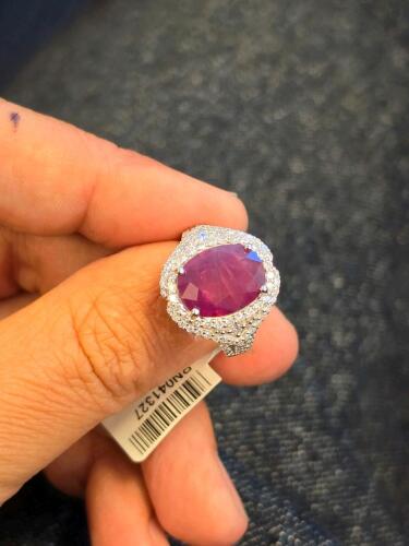 Platinum cashmere Sapphire and diamond ring