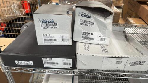 Kohler EDALYN pulldown kitchen faucet, 28358&ndash;2MB, 22170 purist showerhead , Kohler components Wright temp TS 78015&ndash;8, and LUMICOAT single setting showerhead