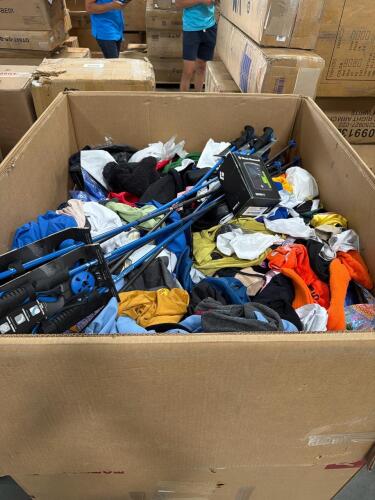 Miscellaneous clothing and black diamond climbing sticks