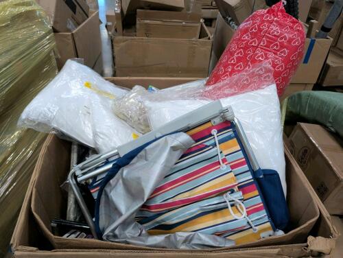 Chair, pillows, books, drapes, welcome mats and more