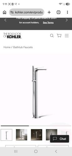 Kohler avid freestanding bath faucet trim T97367-4-BN