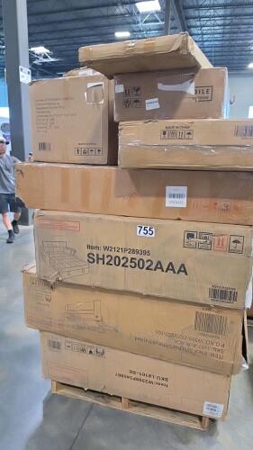 Black sofa bed with pull out bed, counter stool, deck box? And more