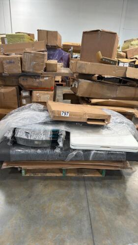 Miscellaneous furniture, chairs, folding table, and more