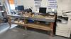 Shipping station contents , zebra scanners, computer monitors, multiple scales, filing cabinet, totes, labels, fans, desk/tables - 23