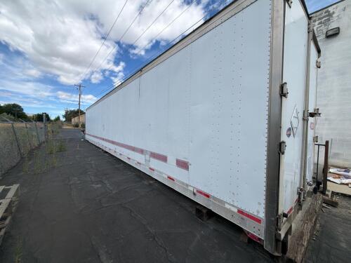53 ft Storage trailer, no wheels, placed on ground.