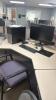 Main office room with contents including unlimited to tasks, computer, multiple printers, filing cabinet cabinets, LEXMARK XM 7163 printer, Shredder, Epson printer, multiple filing cabinets, utility cart, & More - 10