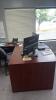 Main office room with contents including unlimited to tasks, computer, multiple printers, filing cabinet cabinets, LEXMARK XM 7163 printer, Shredder, Epson printer, multiple filing cabinets, utility cart, & More - 15