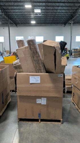 Miscellaneous furniture, mattress, barn door hardware, lacrosse, blinds, 10 inch queen mattress, & More