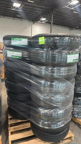 Approximately 16 tires with rims