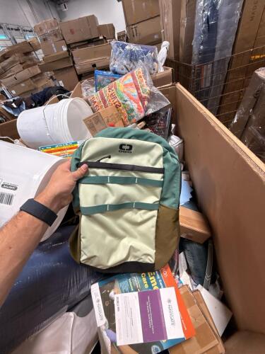 Bucket, pillows, backpack, golf trips, Dr. Seuss books, knives, scissors, parachute blanket, books, LUTRN, Dungeons & Dragons, gloves, pecan smoking chips, G.I. Joe toys, rug, fire blanket, emergency books, and more