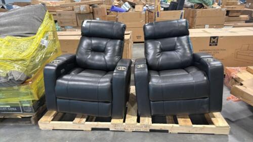 Two leather reclining chair chairs