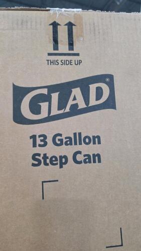 Glad garbage can, fan, drink cups, stock pot, and more
