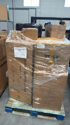 five tier shelving unit, dumpster in a bag, German chairs, and much more