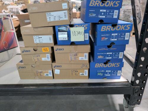 11 pairs of Brooks and A6 shoes