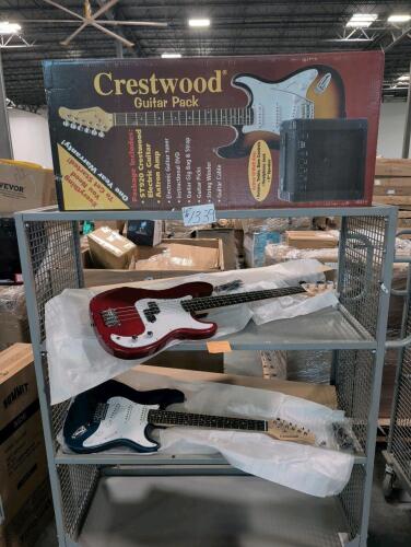 Electric guitar package, bass guitar, electric guitar
