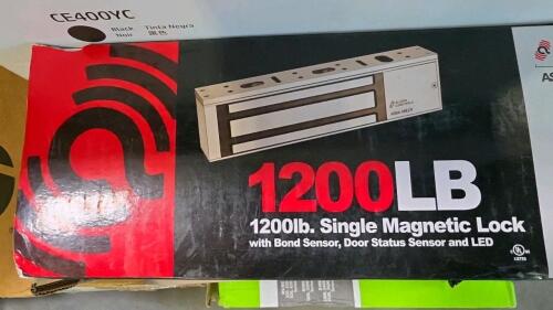 Electronics, Emerson speaker, CUISINART ice cream maker, HP print cartridges, alarm controls 1200 pound magnetic lock, ALTRONIX battery charger, ninja crispy containers, & More