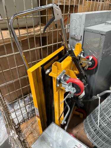 Wire, hydraulic cart, power boxes, pump, car parts, and more