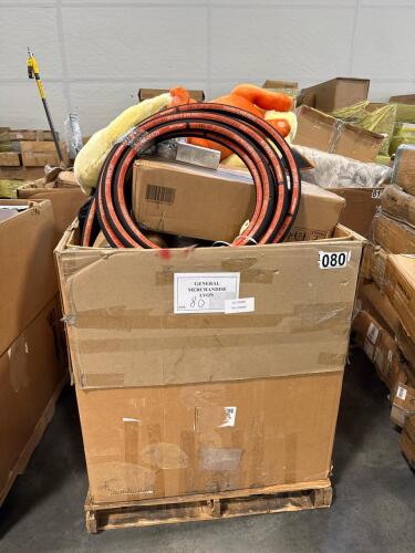 Hose, Pok&eacute;mon plushie, brizo, chopsticks, shampoo travel pump bottle, lighting, metal stakes, hardhat, and more