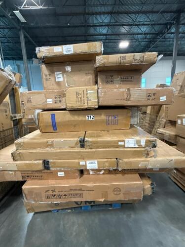 Misc furniture,mattress, cornhole set, deck box and more