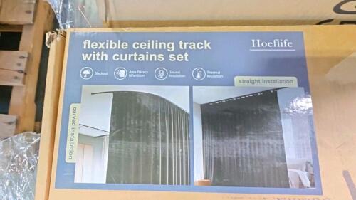 Pro Marine paddleboard, storage totes, flexible ceiling track with curtains,Metal storage, misc furniture